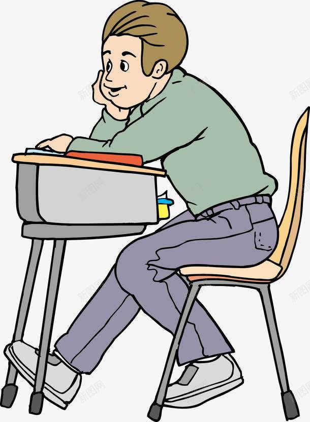 上课的学生png免抠素材_88icon https://88icon.com 卡通人物 学习 学弟 男孩
