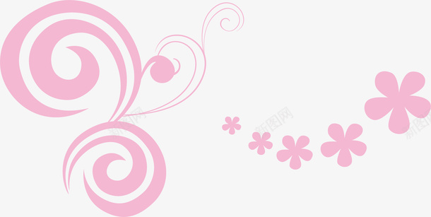 小清新粉色花朵png免抠素材_88icon https://88icon.com 免抠PNG 小清新 弧线 粉色 花朵 花纹