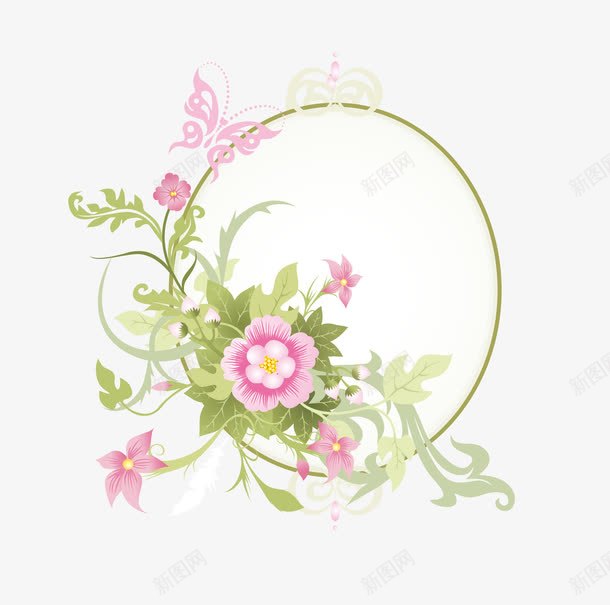 椭圆形花框png免抠素材_88icon https://88icon.com 外框 花卉 花朵 花框 花边