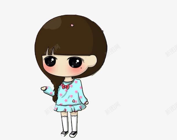穿着蓝色小清新短裙的可爱小女孩png免抠素材_88icon https://88icon.com 卡通 可爱 小女孩 蓝色短裙