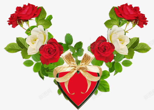 心形礼物盒玫瑰花png免抠素材_88icon https://88icon.com 爱情玫瑰花 花卉 花朵 鲜花