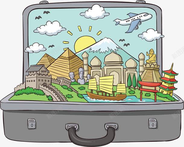 灰色旅行箱旅游海报矢量图ai免抠素材_88icon https://88icon.com 出国旅游 国际旅游 旅游季 旅游海报 旅行箱 矢量png 矢量图