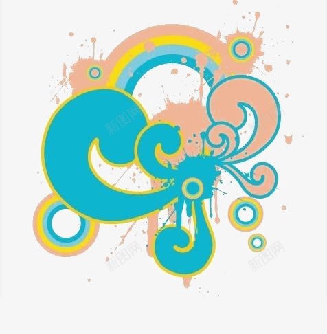 彩色手绘背景png免抠素材_88icon https://88icon.com 喷绘 彩色 手绘 背景