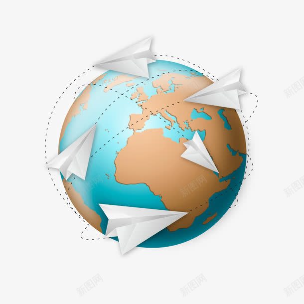 地球纸飞机创意png免抠素材_88icon https://88icon.com 地球 矢量地球 矢量纸飞机 纸飞机