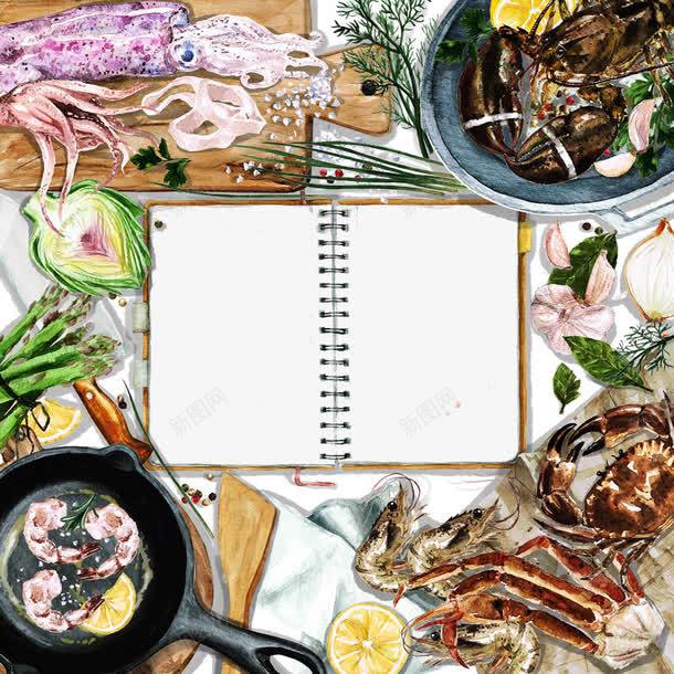 海产品美食png免抠素材_88icon https://88icon.com 创意 手绘 海产品