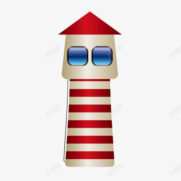 红色质感卡通海洋灯塔png免抠素材_88icon https://88icon.com 卡通 海洋 灯塔 红色 质感