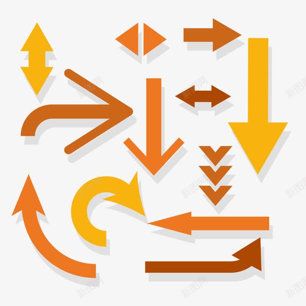 橙色箭头png免抠素材_88icon https://88icon.com 橙色 箭头 背景装饰