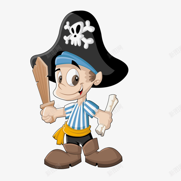 拿着藏宝图的海盗人物矢量图ai免抠素材_88icon https://88icon.com 人物设计 地图 宝藏 拿着武器 海盗 藏宝图 矢量图
