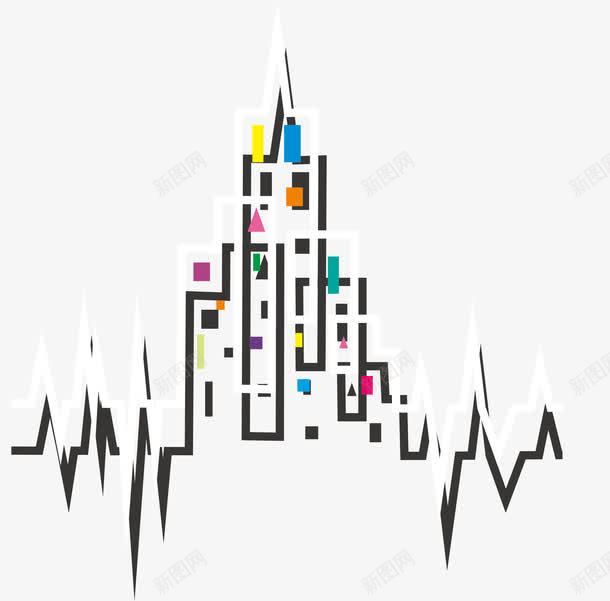 黑色创意城市心率png免抠素材_88icon https://88icon.com 创意心率 心率 心率图 矢量创意城市 黑色