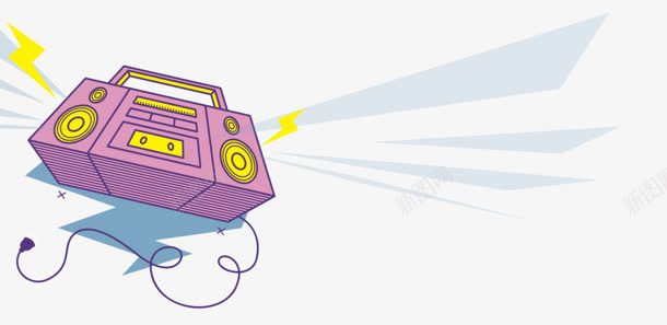 手绘卡通粉色录音机png免抠素材_88icon https://88icon.com 卡通 录音机 粉色