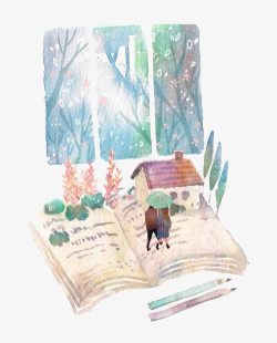 翻开的书本png图片下载 翻开的书本素材