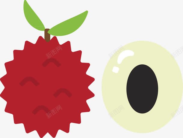 荔枝卡通水果png免抠素材_88icon https://88icon.com 卡通 水果 荔枝