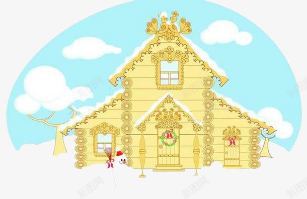 卡通建筑物png免抠素材_88icon https://88icon.com 卡通 建筑物 房子 手绘 水彩 白云 蓝天 装饰