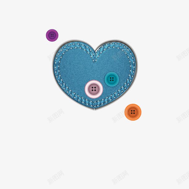 手绘蓝色心形扣子图案png免抠素材_88icon https://88icon.com 图案 心形 手绘 扣子 蓝色