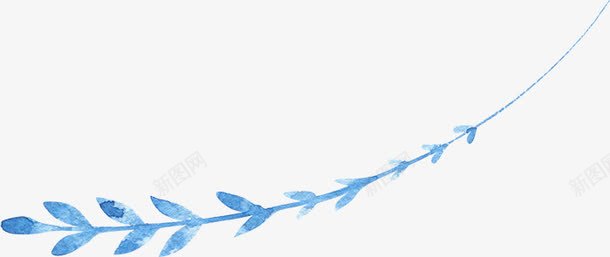 漂浮树枝png免抠素材_88icon https://88icon.com 手绘 树叶 树枝 蓝色