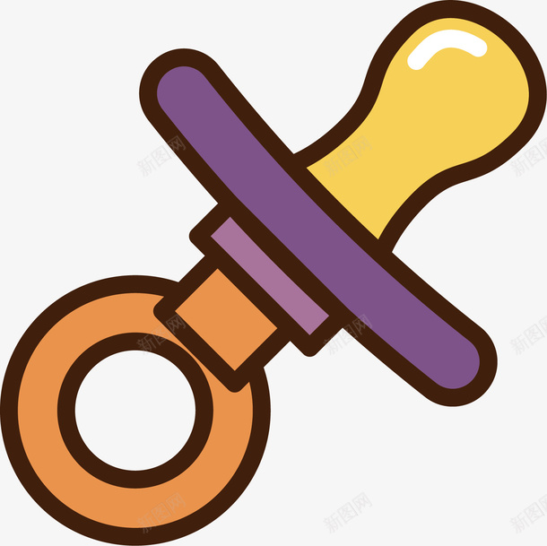 水彩卡通奶嘴矢量图ai免抠素材_88icon https://88icon.com 创意 卡通 奶嘴 婴儿 手绘 方便 水彩 设计 矢量图