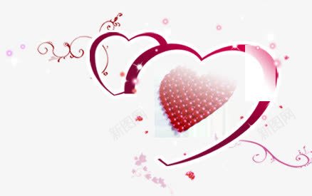 七夕情人节元素双爱心png免抠素材_88icon https://88icon.com 两个爱心 元素 情人 爱心