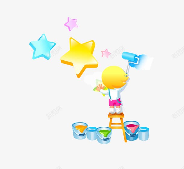 刷墙的卡通幼儿人物png免抠素材_88icon https://88icon.com 人物 刷墙 卡通 幼儿
