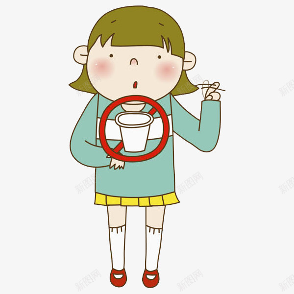 卡通禁止使用一次性杯子的女孩png免抠素材_88icon https://88icon.com 一次性杯子 卡通 女孩 插图 环保 禁止手势 节约