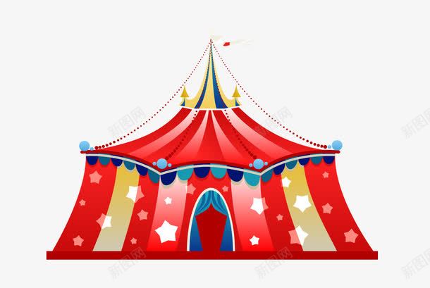 卡通大帐篷png免抠素材_88icon https://88icon.com 卡通 大帐篷 红色 过节