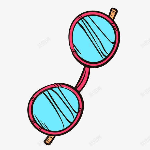 儿童手绘红色眼镜矢量图ai免抠素材_88icon https://88icon.com 儿童 手绘 眼镜 红色 矢量图