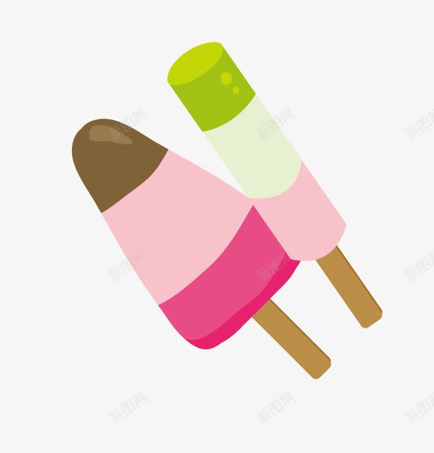 三色冰激凌png免抠素材_88icon https://88icon.com 三色冰激凌 冰棍 冰棒 夏日消暑 多色