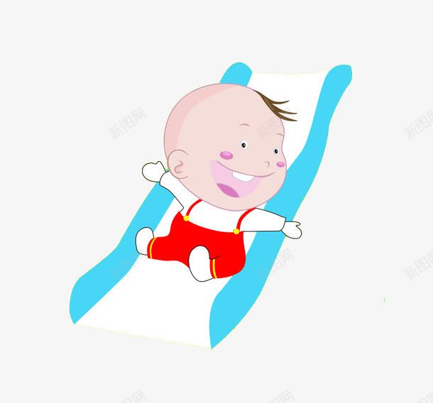 宝贝玩滑滑梯png免抠素材_88icon https://88icon.com 宝贝 玩滑滑梯 男孩