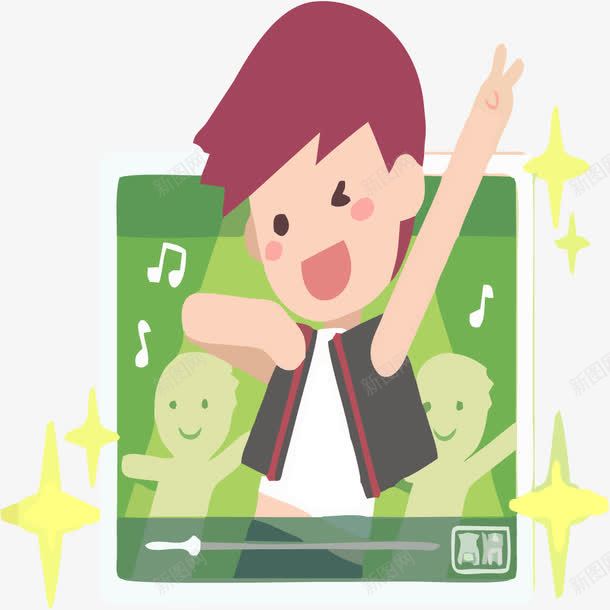 手绘男孩听音乐插画png免抠素材_88icon https://88icon.com 免抠音乐男孩 男孩 音乐