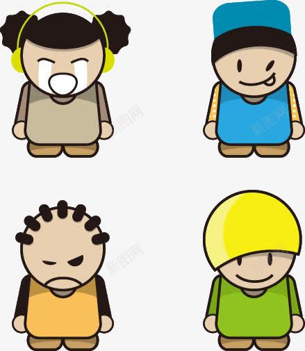 一组卡通小人png免抠素材_88icon https://88icon.com 人像 卡通 填色 彩色 手绘 抽象