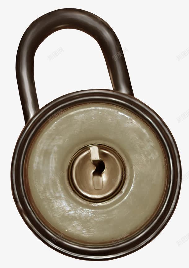 古铜色的锁png免抠素材_88icon https://88icon.com 产品实物 复古 旧 锁眼