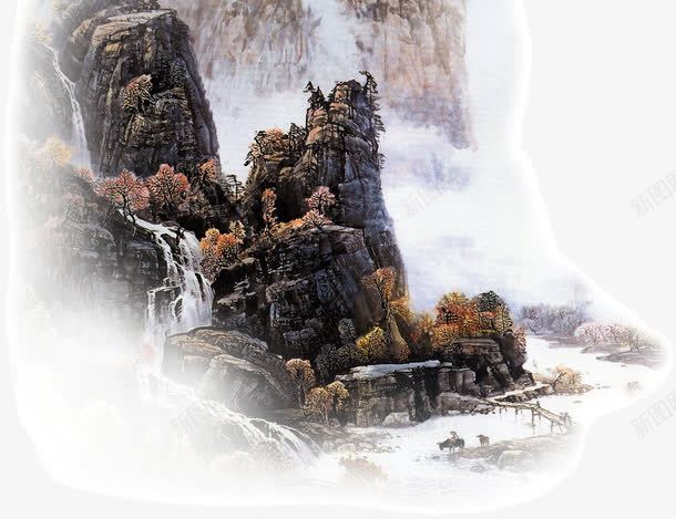 国画山石云海png免抠素材_88icon https://88icon.com 云海 国画 山石