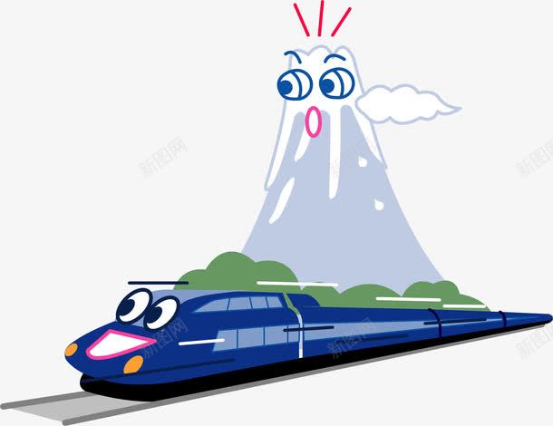 手绘高铁矢量图ai免抠素材_88icon https://88icon.com 交通 手绘 高铁 矢量图