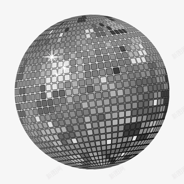 灰色迪斯科球png免抠素材_88icon https://88icon.com disco 免费图片 广告设计 灰色 迪斯科球