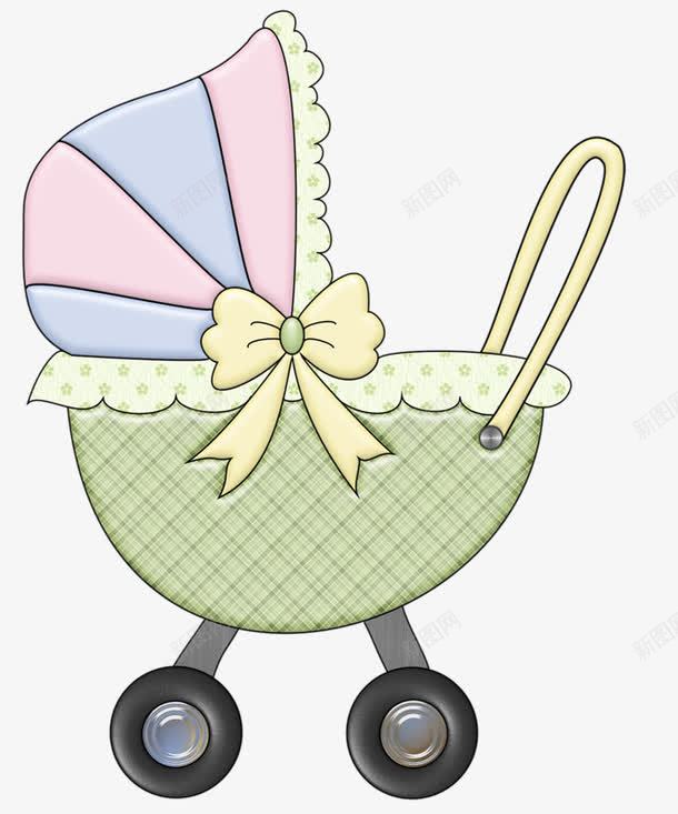 婴儿推车png免抠素材_88icon https://88icon.com 婴儿 手绘 推车 蝴蝶结