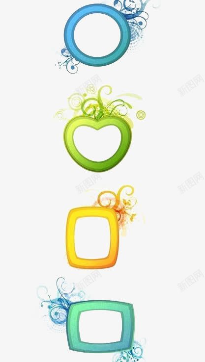边框条纹花朵花框png免抠素材_88icon https://88icon.com 圆形 彩色 漂浮 装饰
