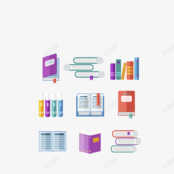 彩色立体书籍矢量图eps免抠素材_88icon https://88icon.com 书籍 彩色书籍 矢量书籍 立体 矢量图