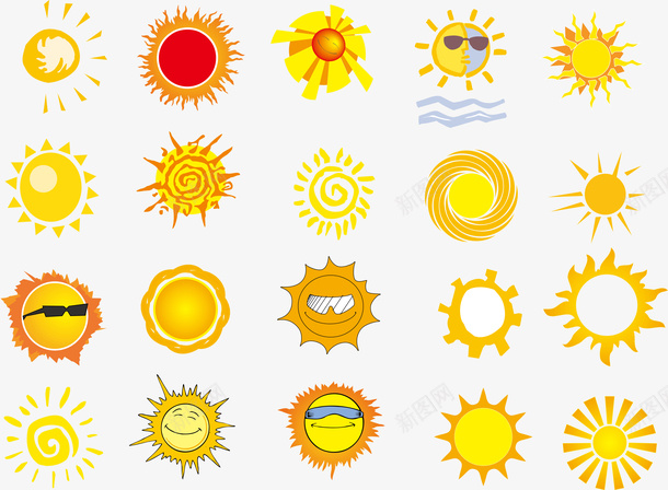 20款太阳矢量图ai免抠素材_88icon https://88icon.com 卡通 可爱 太阳 矢量图