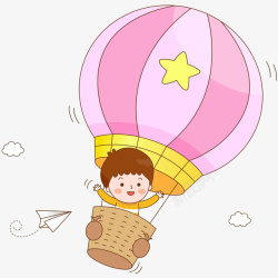 卡通装饰热气球小清新插画png图片下载 卡通装饰热气球小清新插画素材