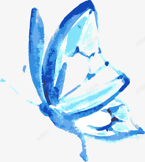 蓝色蝴蝶矢量图ai免抠素材_88icon https://88icon.com 水彩蝴蝶 蓝色 蝴蝶 矢量图