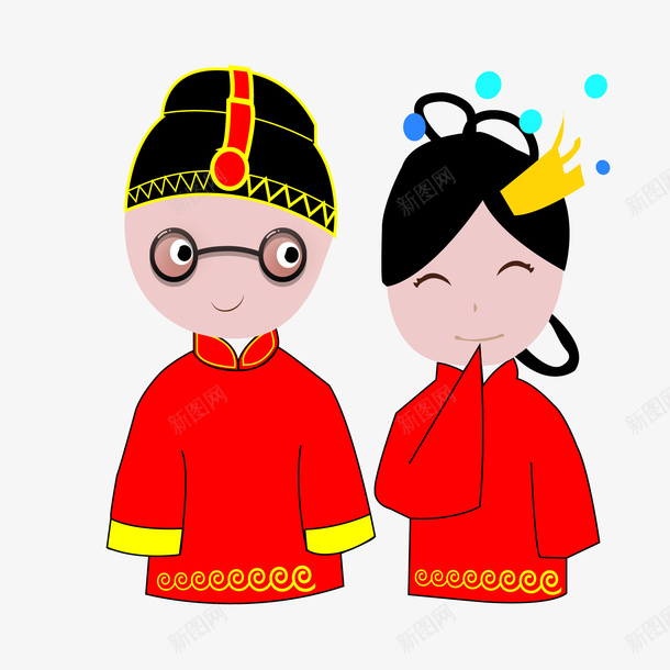 古代婚礼卡通人物矢量图ai免抠素材_88icon https://88icon.com 卡通 婚礼 汉代 爱情 红色 矢量图