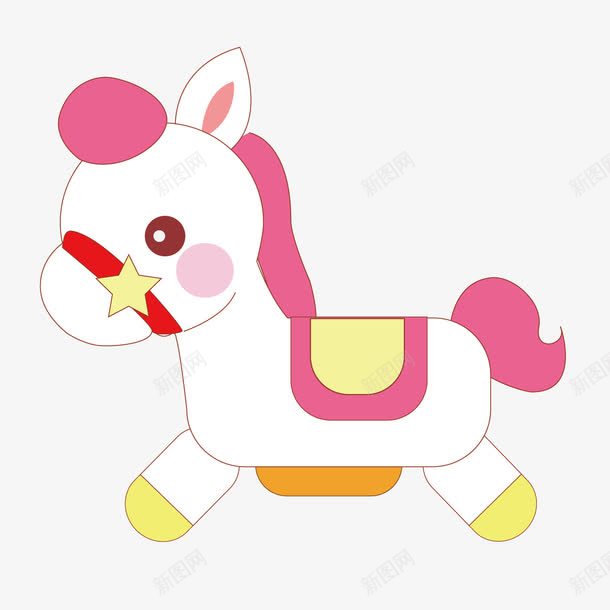 可爱卡通木马png免抠素材_88icon https://88icon.com 卡通 卡通木马 可爱