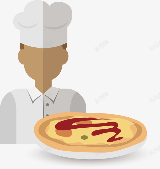 扁平化厨师矢量图ai免抠素材_88icon https://88icon.com pesa 点心 矢量图