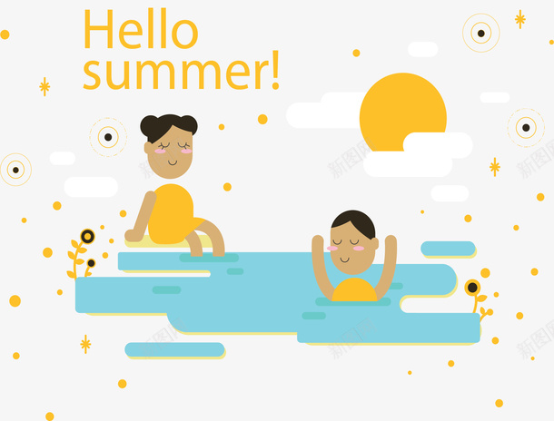 夏天海边游泳的人矢量图ai免抠素材_88icon https://88icon.com 夏天 夏天游泳 海边游泳 游泳 游泳的人 矢量png 矢量图