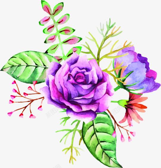 紫色手绘精美花朵png免抠素材_88icon https://88icon.com 精美 紫色 花朵