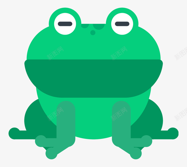 绿色青蛙png免抠素材_88icon https://88icon.com 动物 扁平化 绿色 青蛙