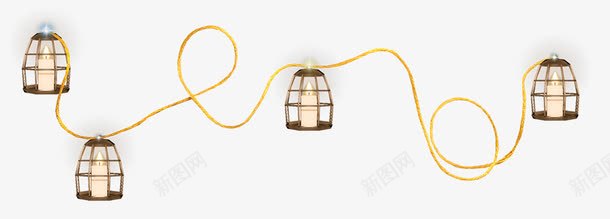 灯笼片png免抠素材_88icon https://88icon.com 亮灯 灯具 细绳 花绳