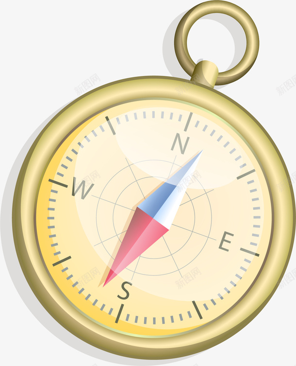 卡通金色优质指南针png免抠素材_88icon https://88icon.com 卡通 指南针 方向 旅行用品 矢量图案 装饰 金色