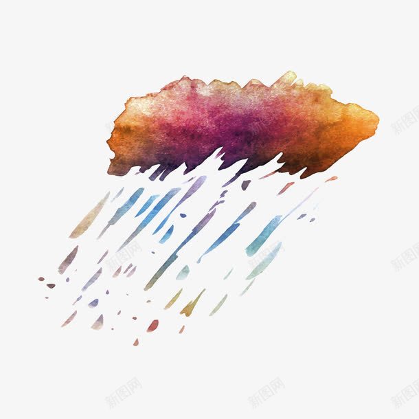 彩绘下雨矢量图ai免抠素材_88icon https://88icon.com 下雨 彩绘 矢量图