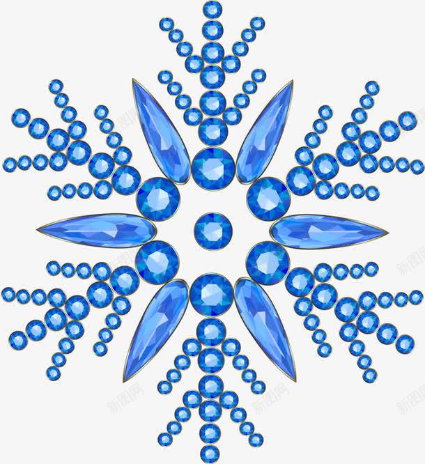 蓝色冰晶雪花png免抠素材_88icon https://88icon.com 冰晶 漂亮 蓝色 雪花