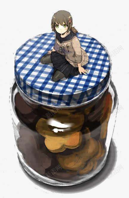 卡通果罐png免抠素材_88icon https://88icon.com 卡通 女孩 手绘 水彩 水果
